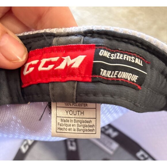 CCM Hockey Mesh Back Cap Embroidered Logo & Number 16 Gray/White Adjustable Hat - Picture 9 of 9